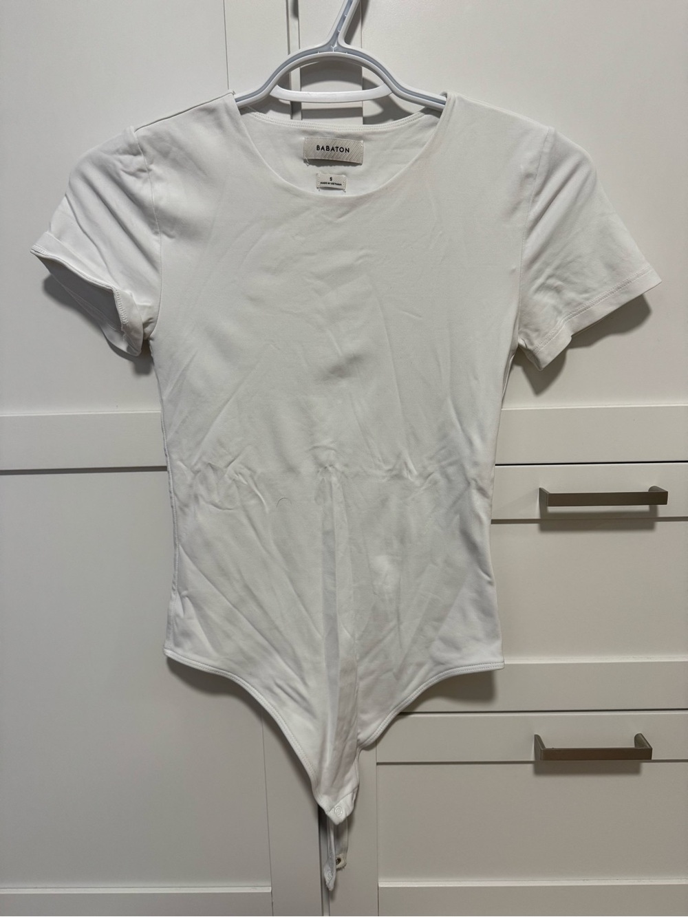 Babaton White Short-Sleeve Bodysuit